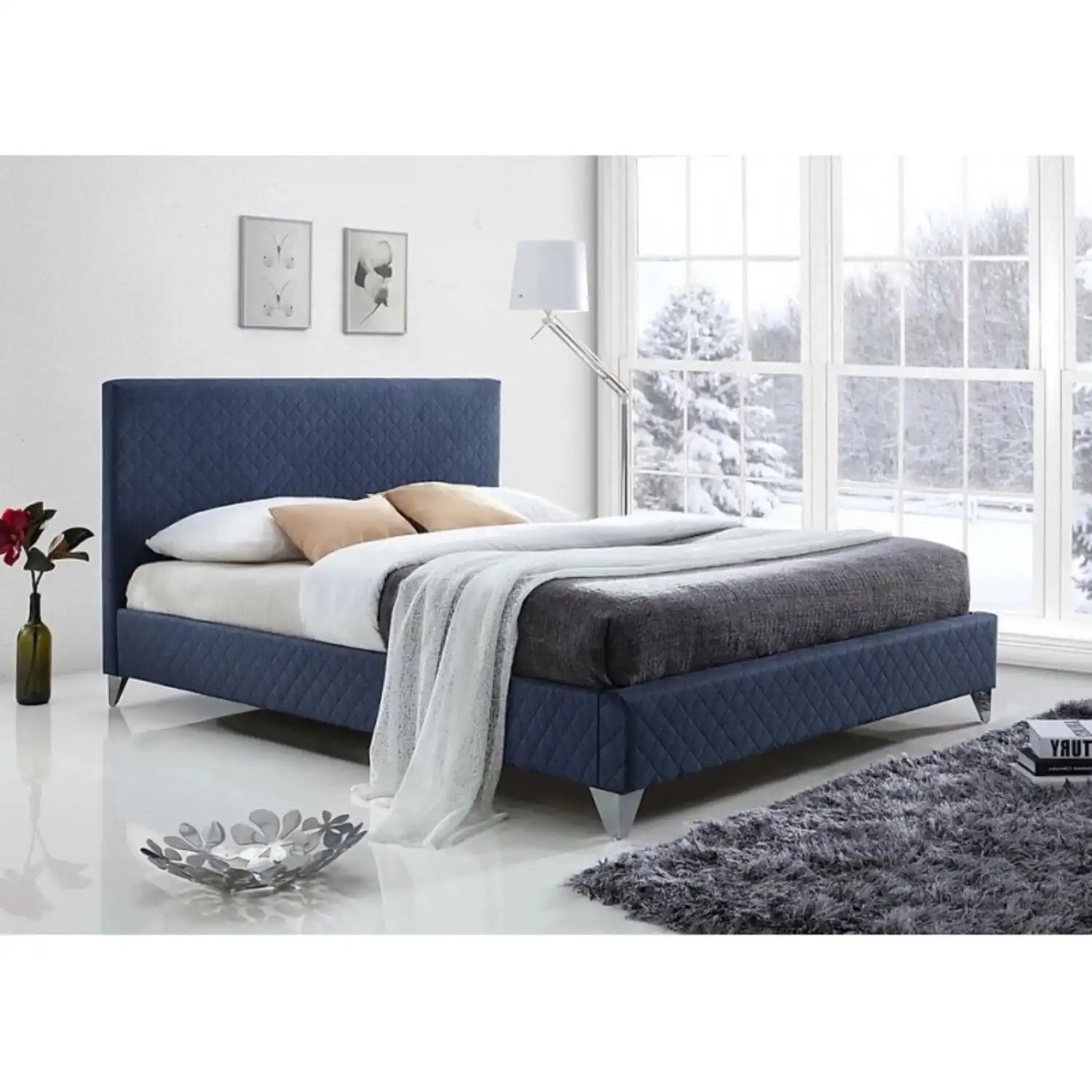 Mayson Contemporary Grey Fabric Beds