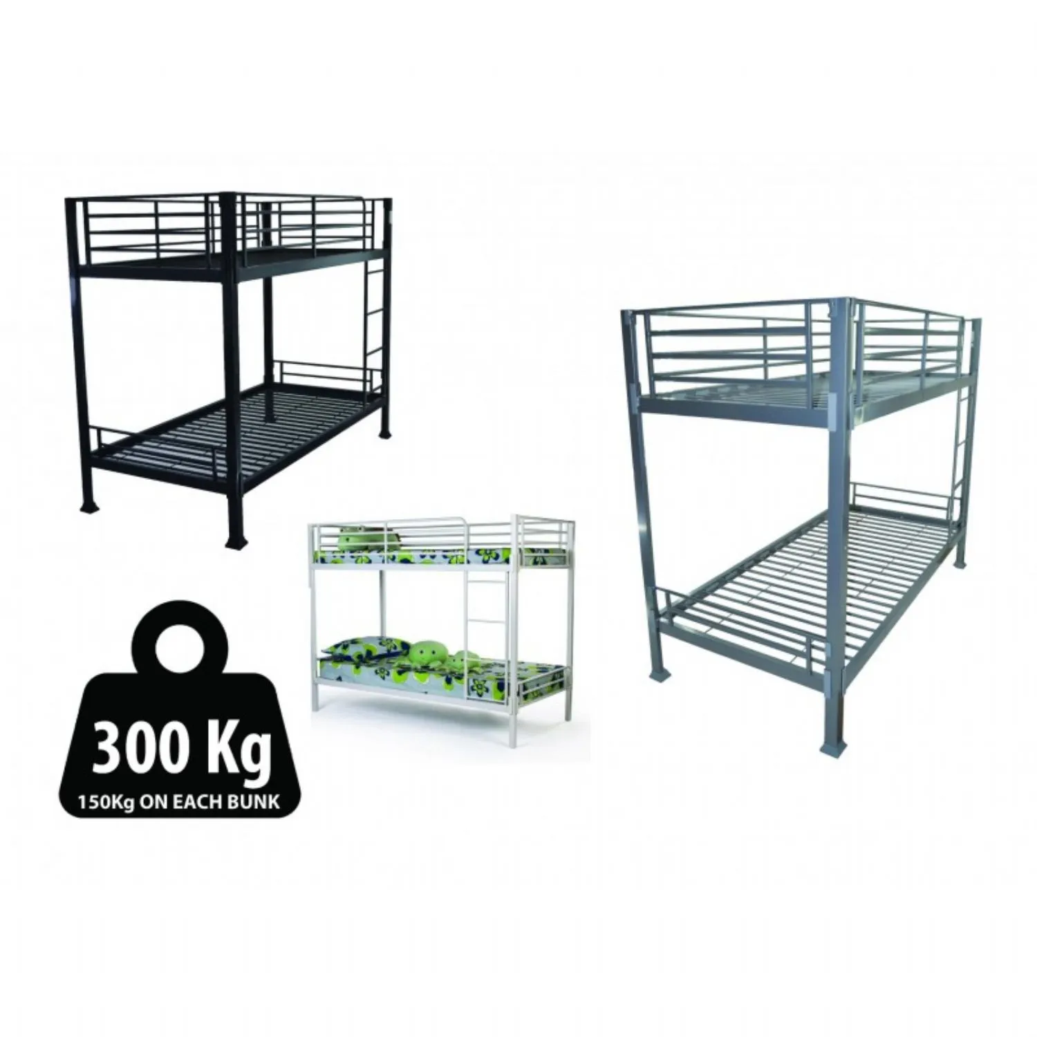 No Bolts 3ft White Metal Bunk Bed