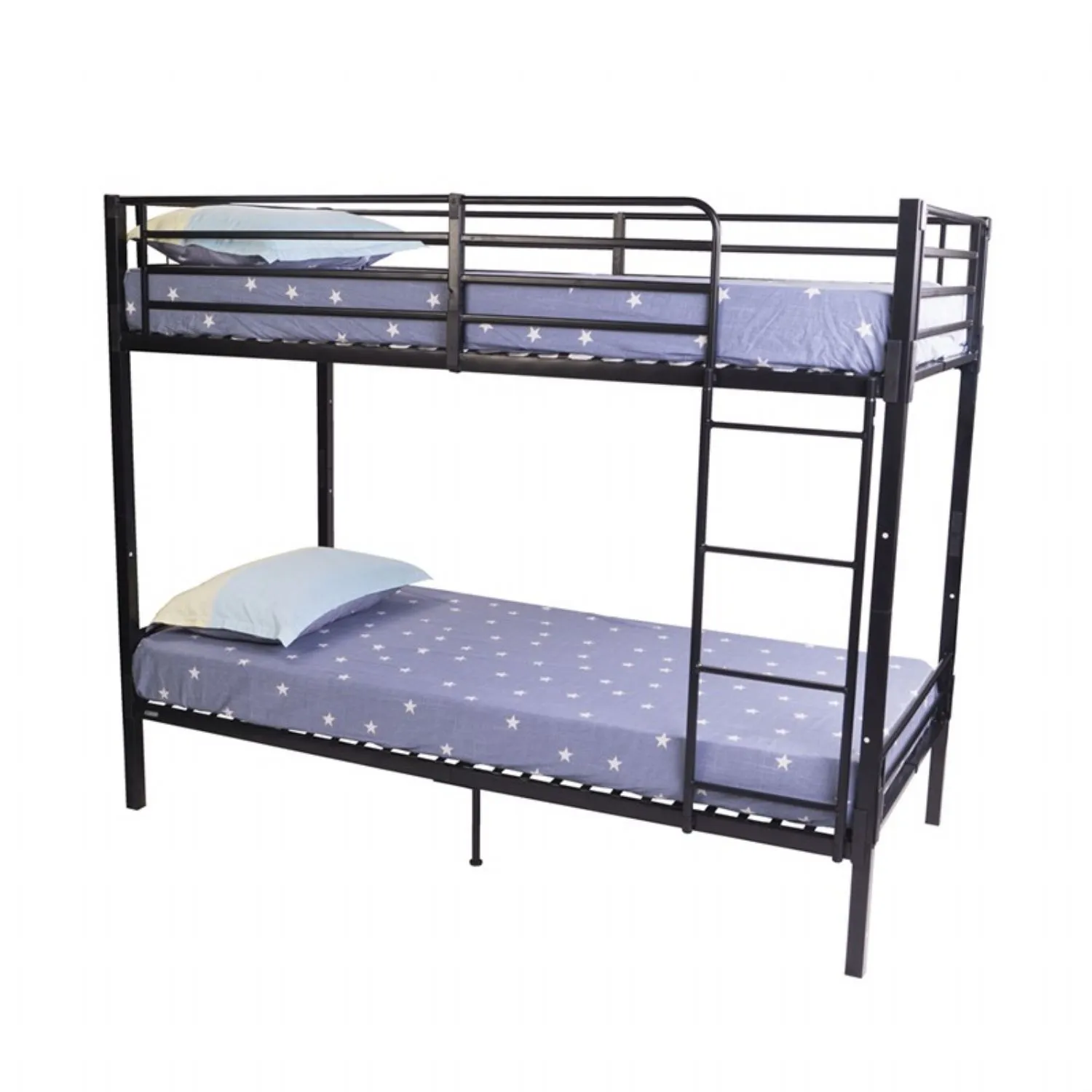 No Bolts 3ft Metal Split Bunk Bed in Dark Grey