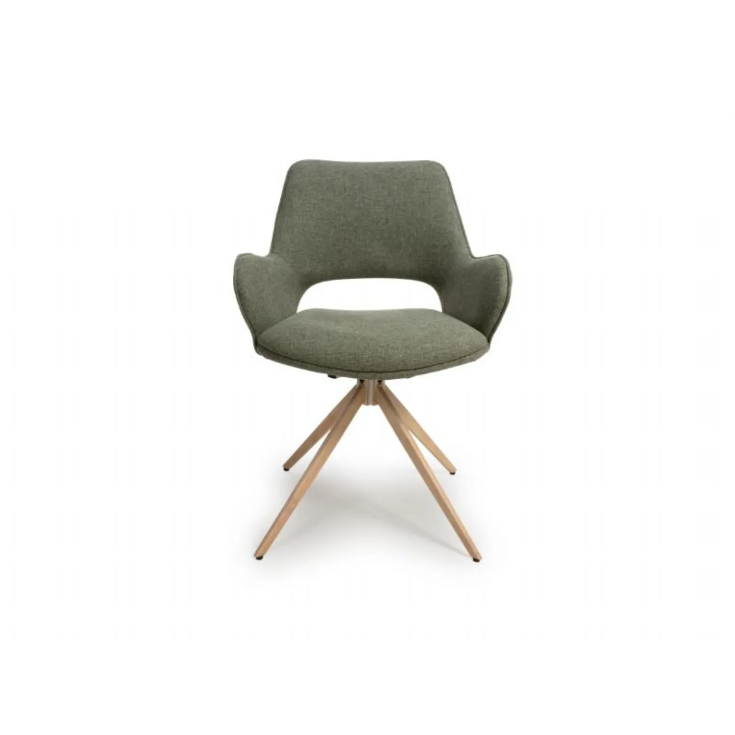 Easy Clean Sage Green Fabric 360 Degree Swivel Dining Chair