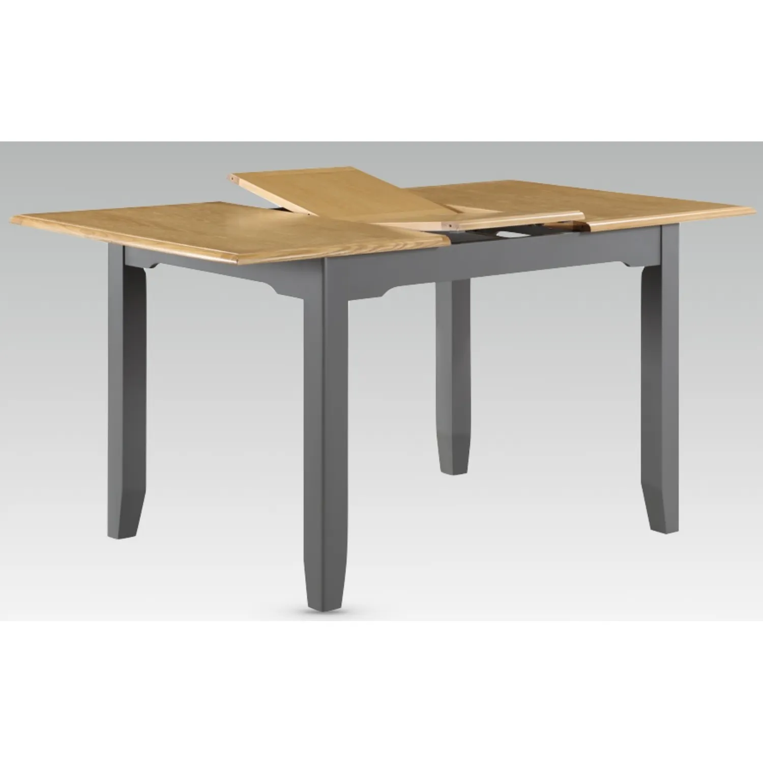 Solid Oak and Grey Painted 120cm Extending Dining Table