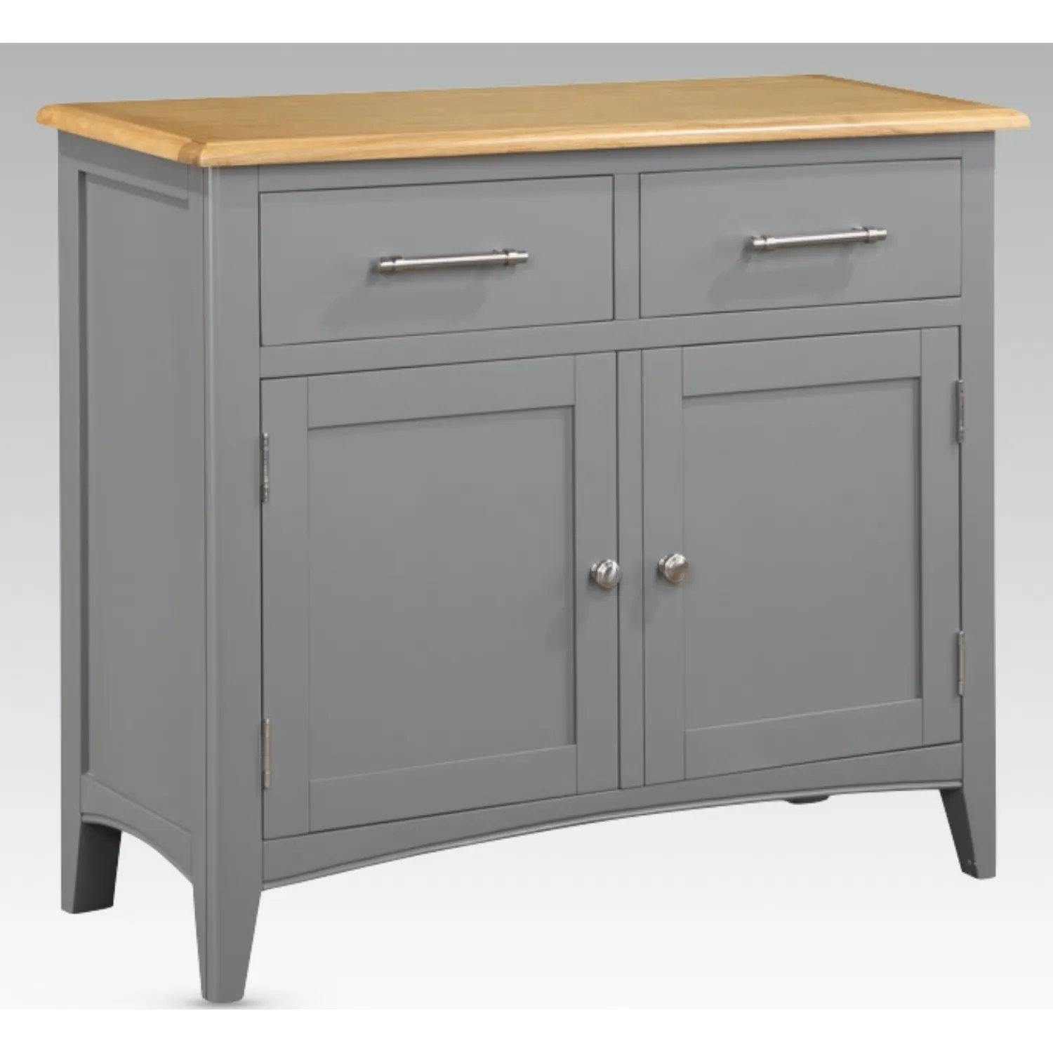 Solid Oak and Grey Painted 2 Door Glazed Dresser