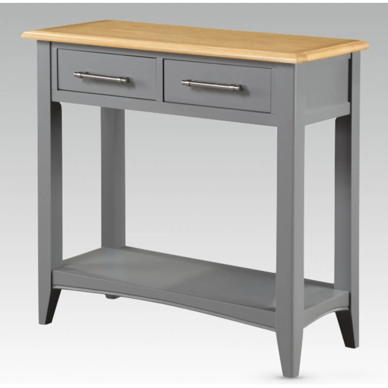 Solid Oak and Grey Painted Console Table