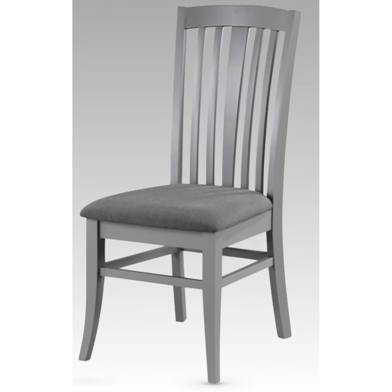 Solid Oak and Grey Painted Grey Upholstered Dining Chair