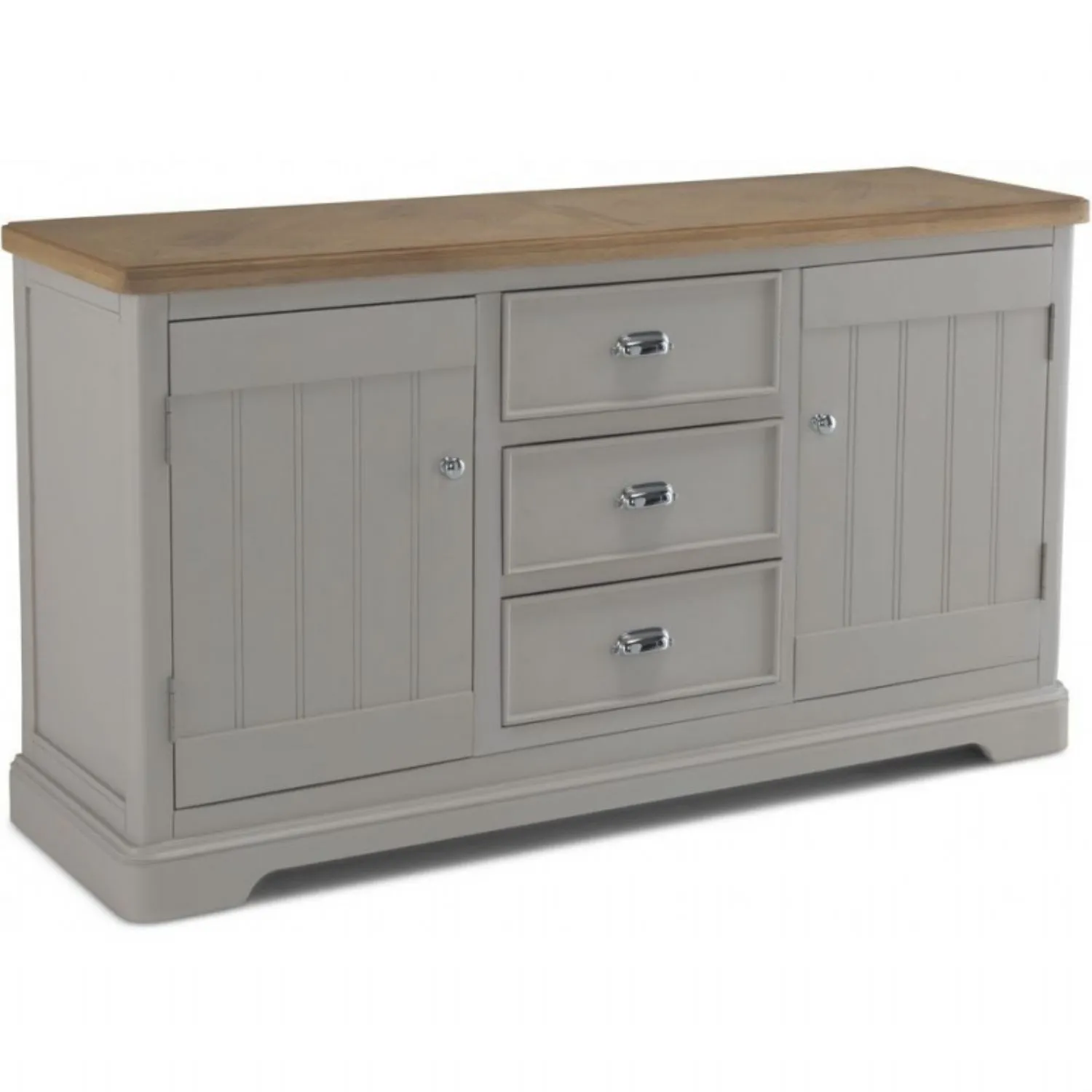 Oak and Grey Painted Large Sideboard