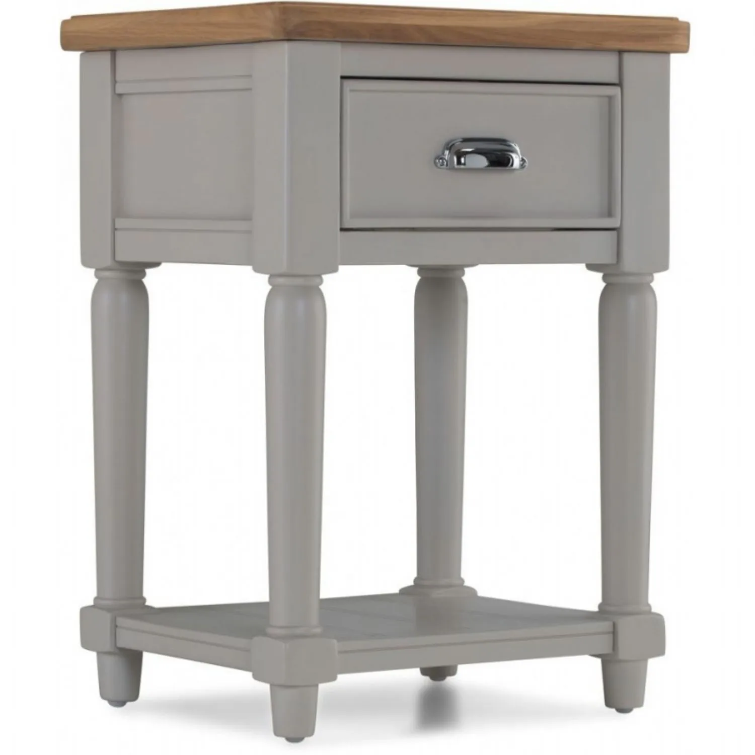 Oak and Grey Painted Lamp Table