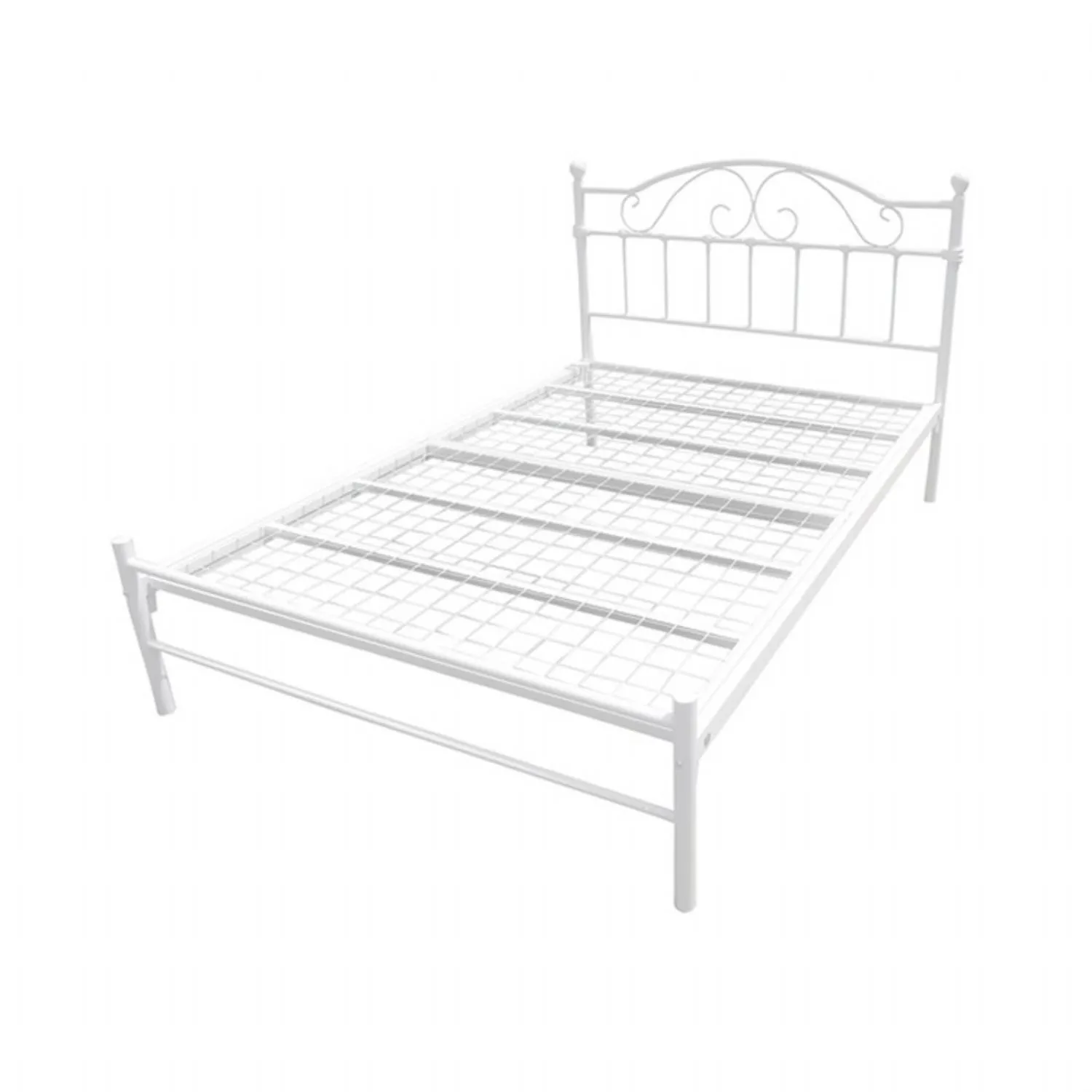 White Metal Bed Mesh Based Contract 5ft