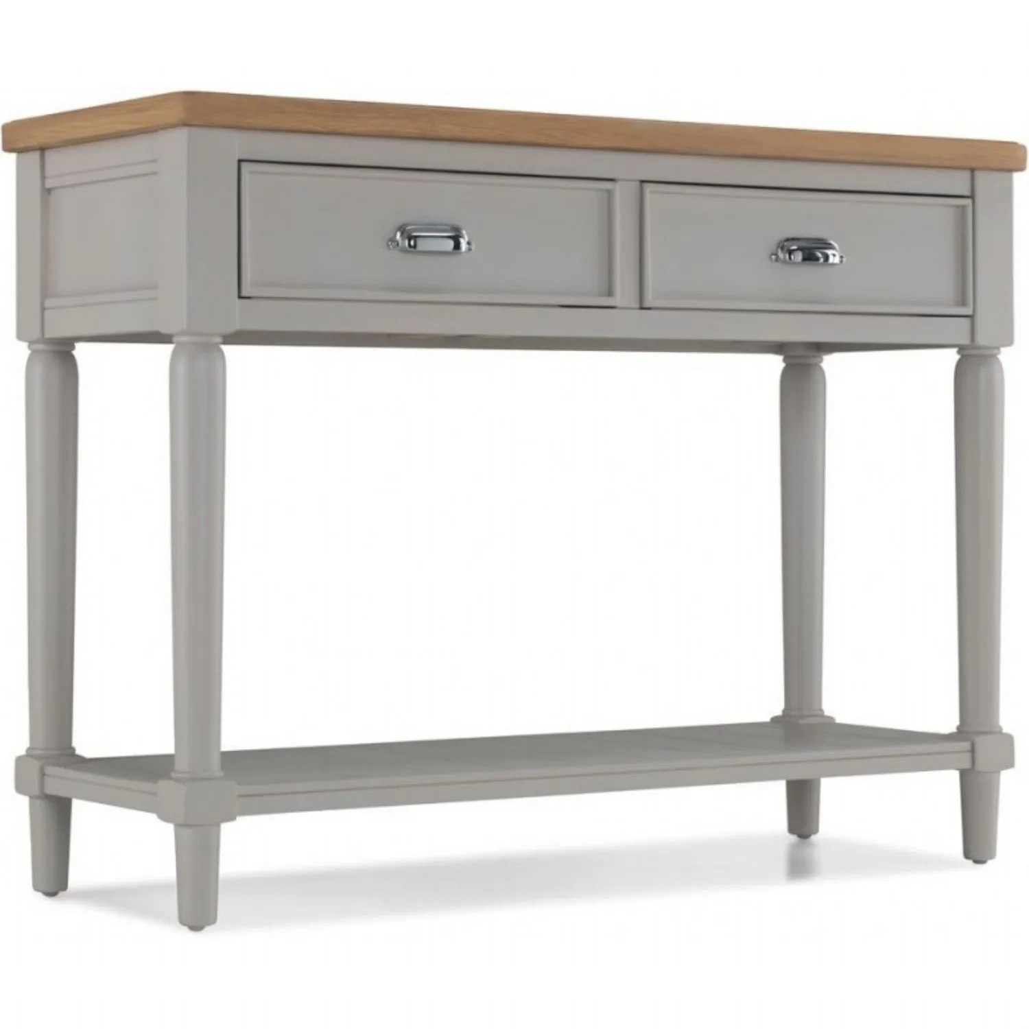 Newbury Oak And Grey Painted 2 Drawer Console Table