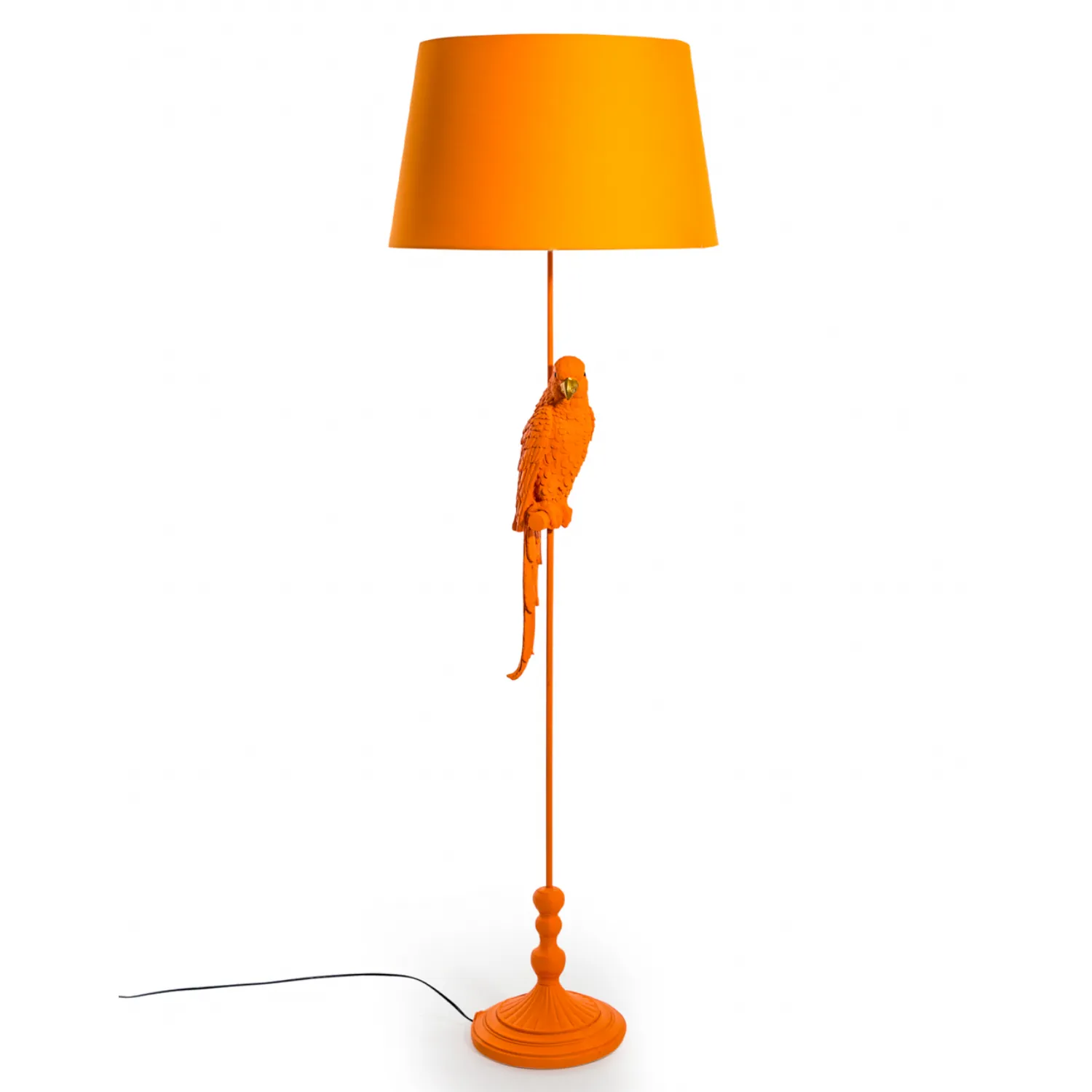 Orange Parrot Floor Lamp with Matching Orange Shade