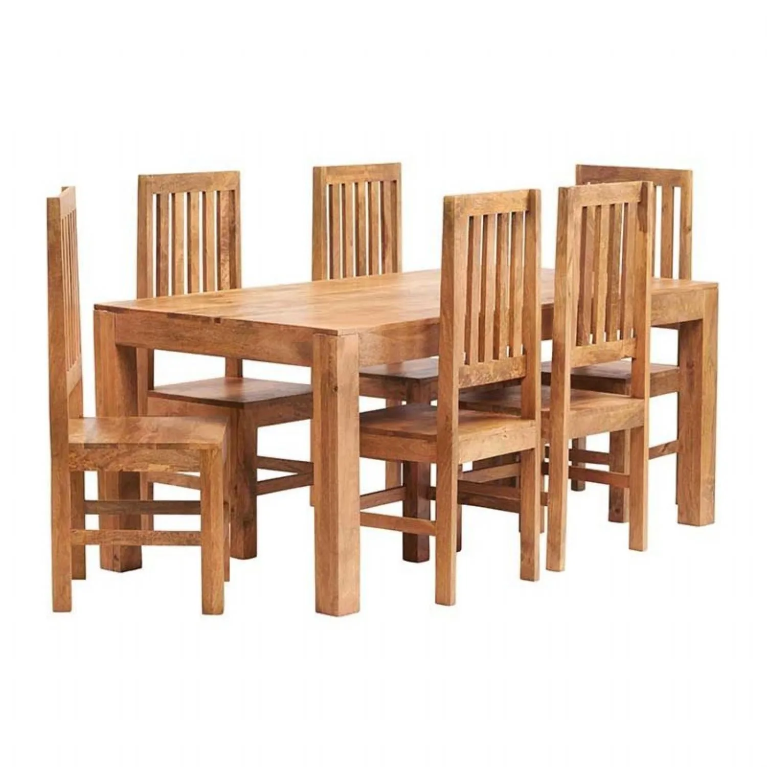 Indian Light Mango Wood1.8 Table and 6 Chairs