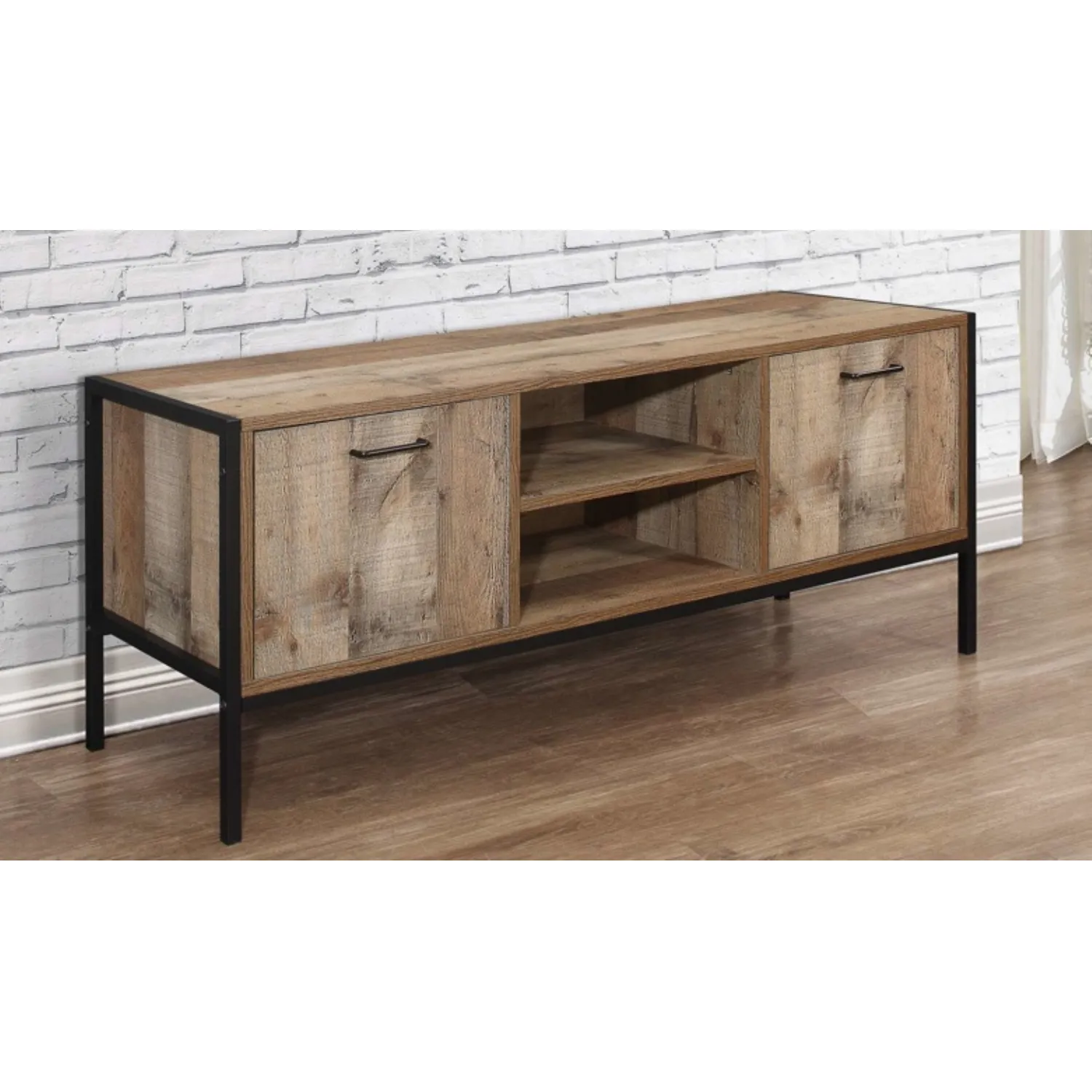 Industrial Wood Effect TV Unit