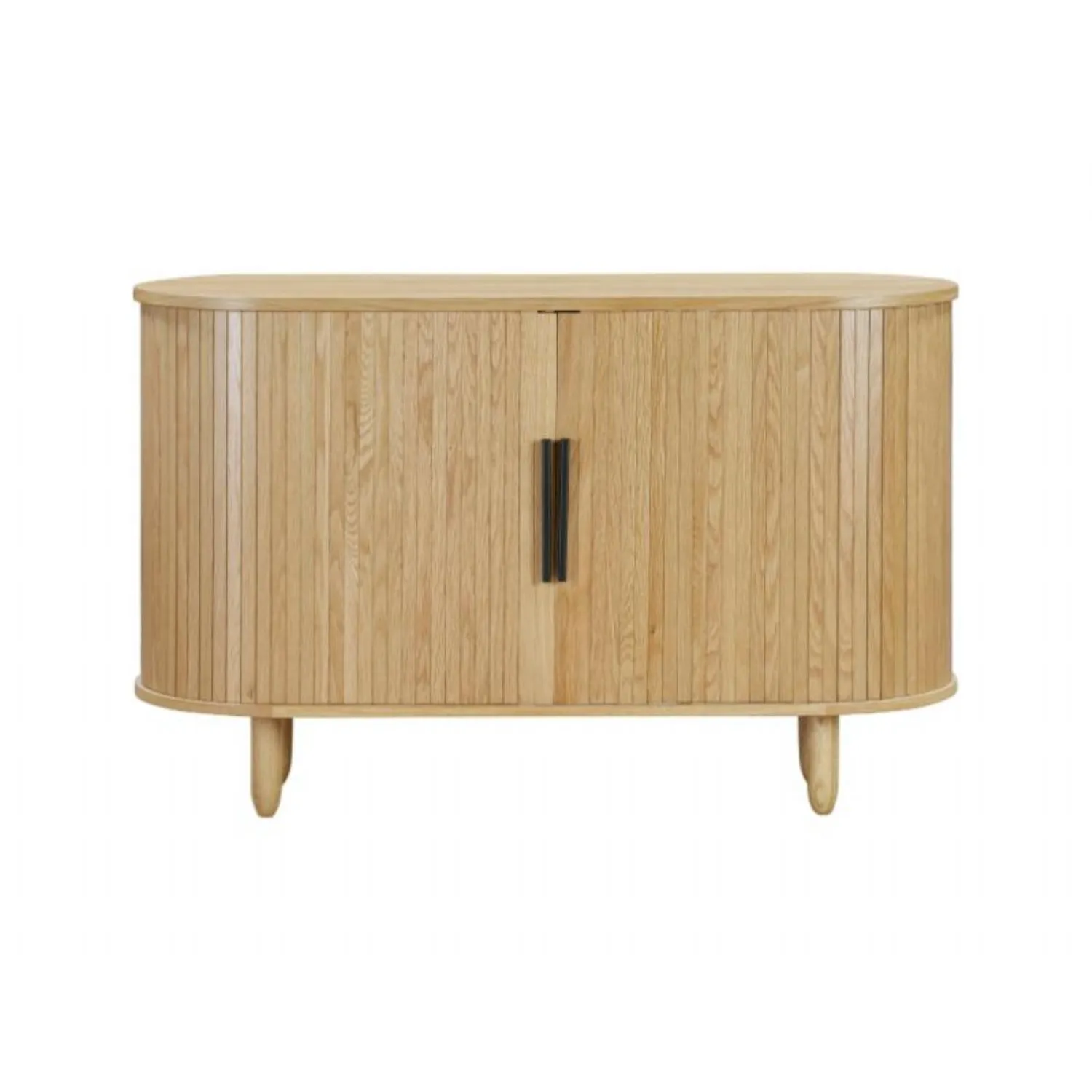 Oak Wooden Oval Sliding Door Small Sideboard