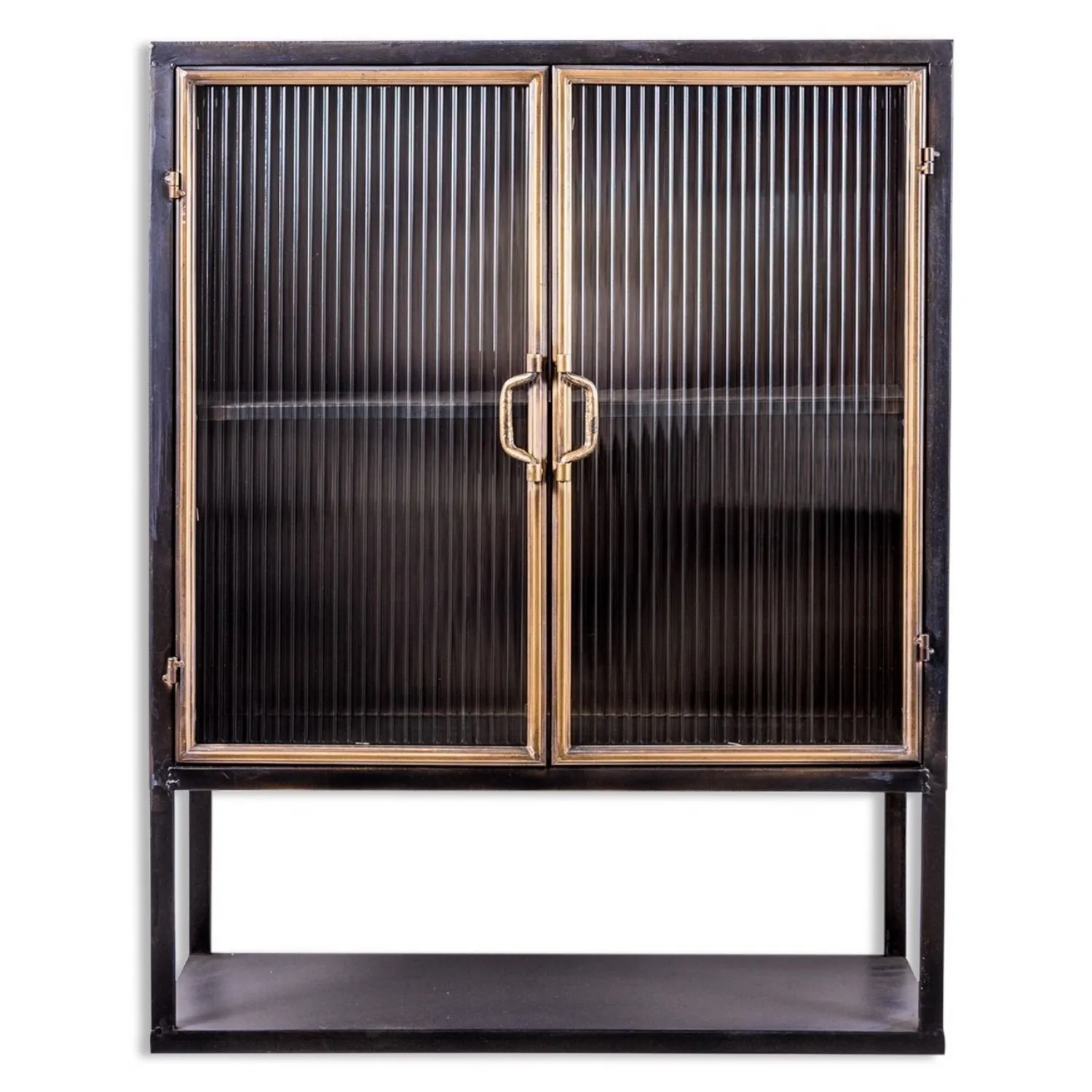 Black and Gold Wall Storage Cabinet