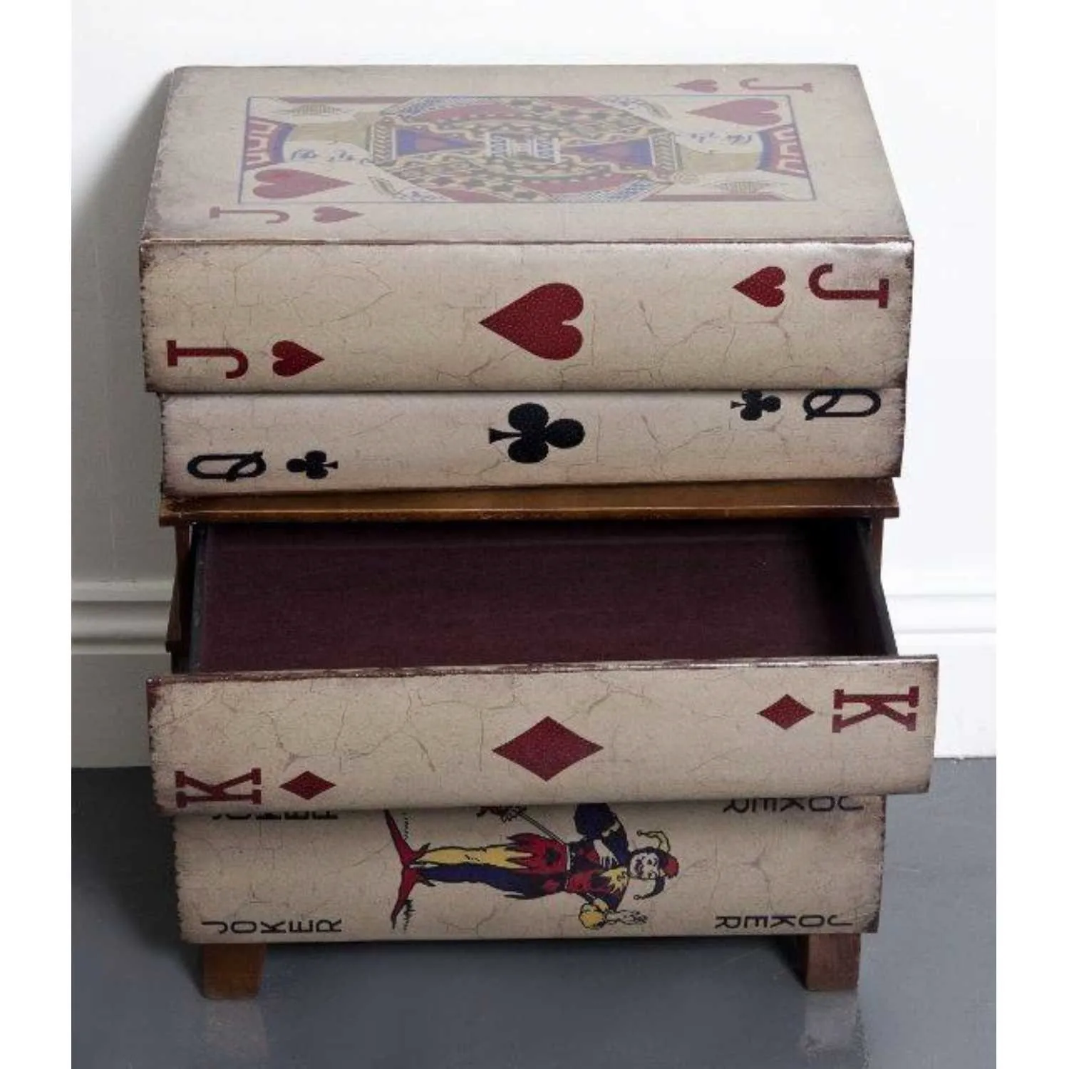 Stacked Playing Cards 5 Drawer Bedside Chest Fit And Furnish