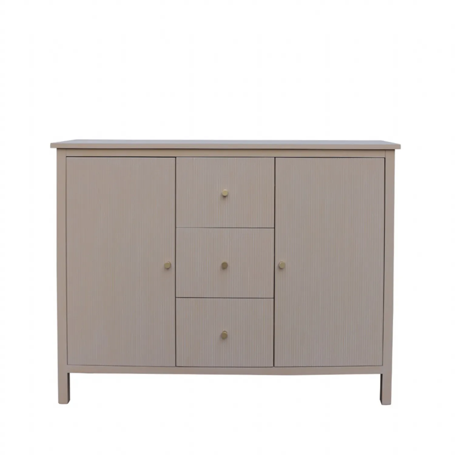 Lindon 2 Door 3 Drawer Sideboard Taupe With Nickel Handles