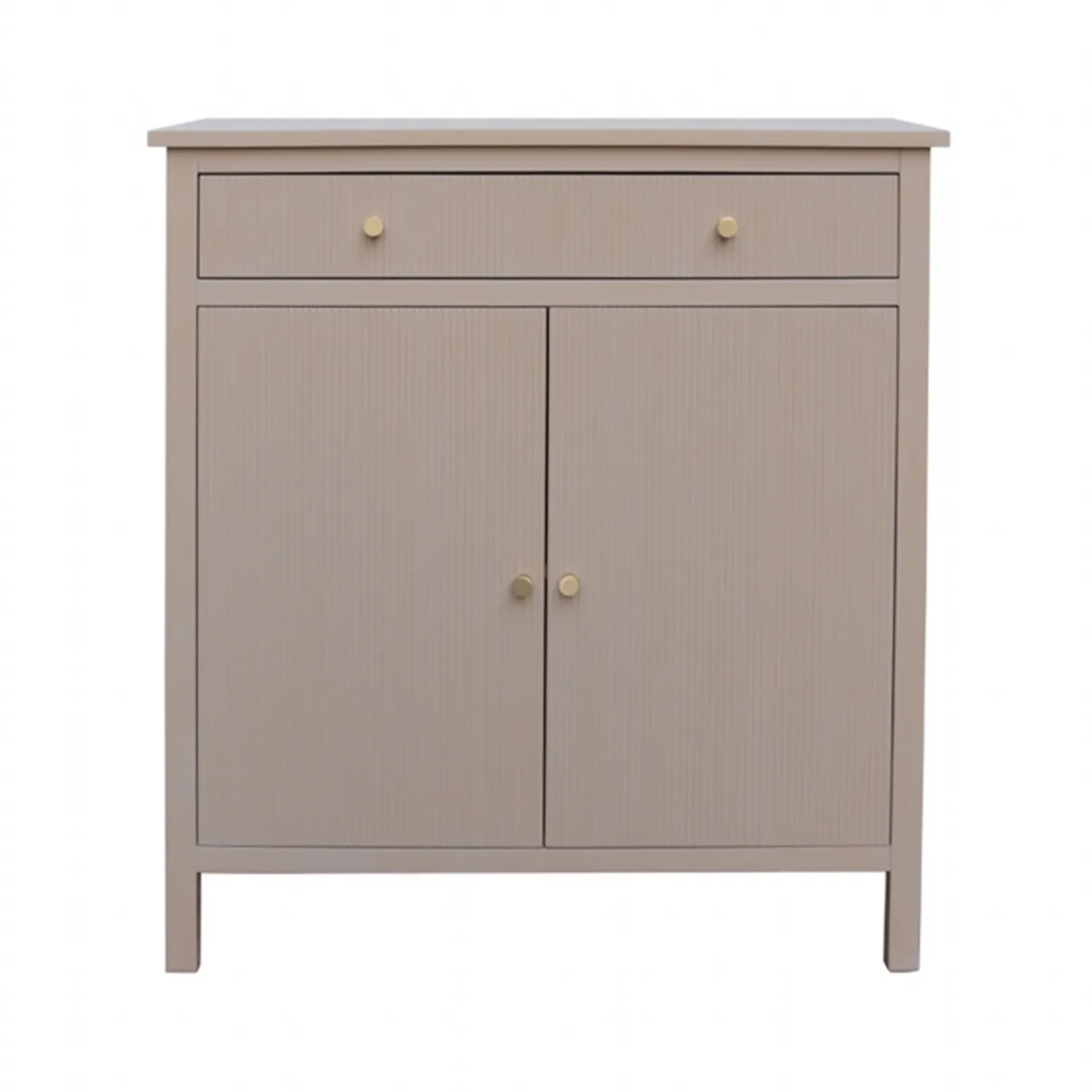 Lindon 1 Drawer 2 Door Chest Taupe With Nickel Handles