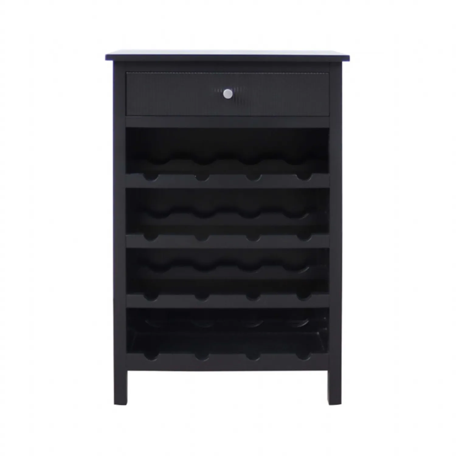 Lindon Black 1 Drawer Wine Rack Storage Cabinet