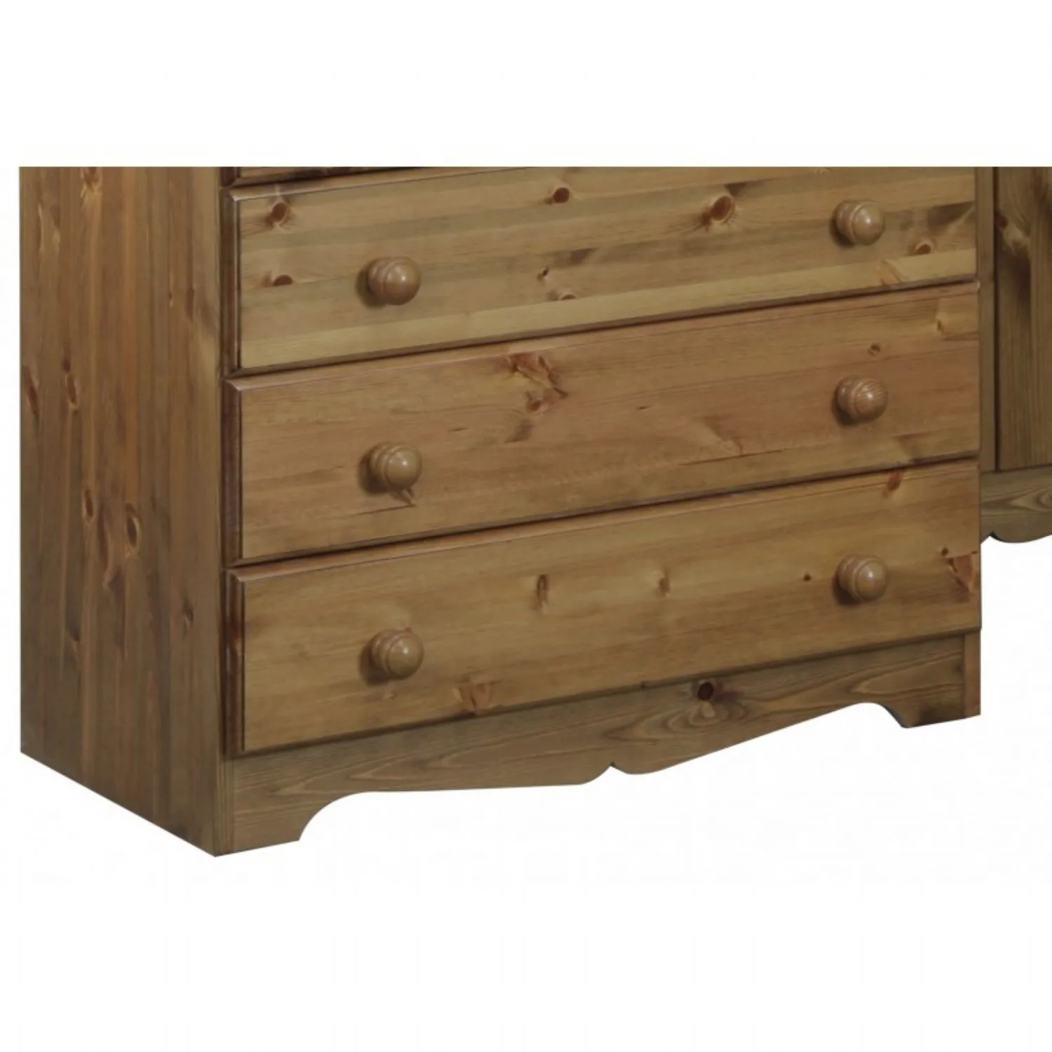 Solid Pine and Painted Chest of 3 Drawers