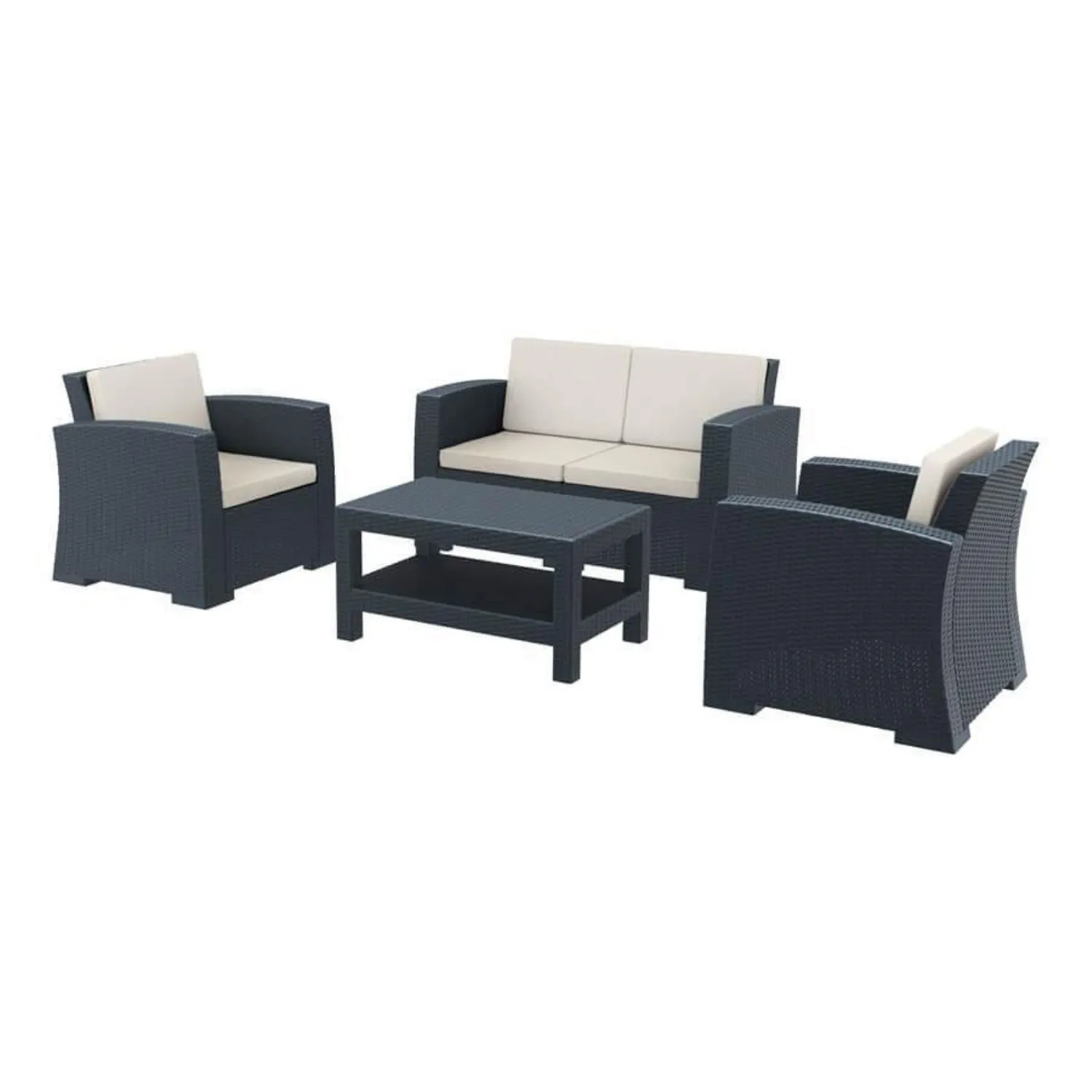 Outdoor 4 Piece Grey Sofa Set