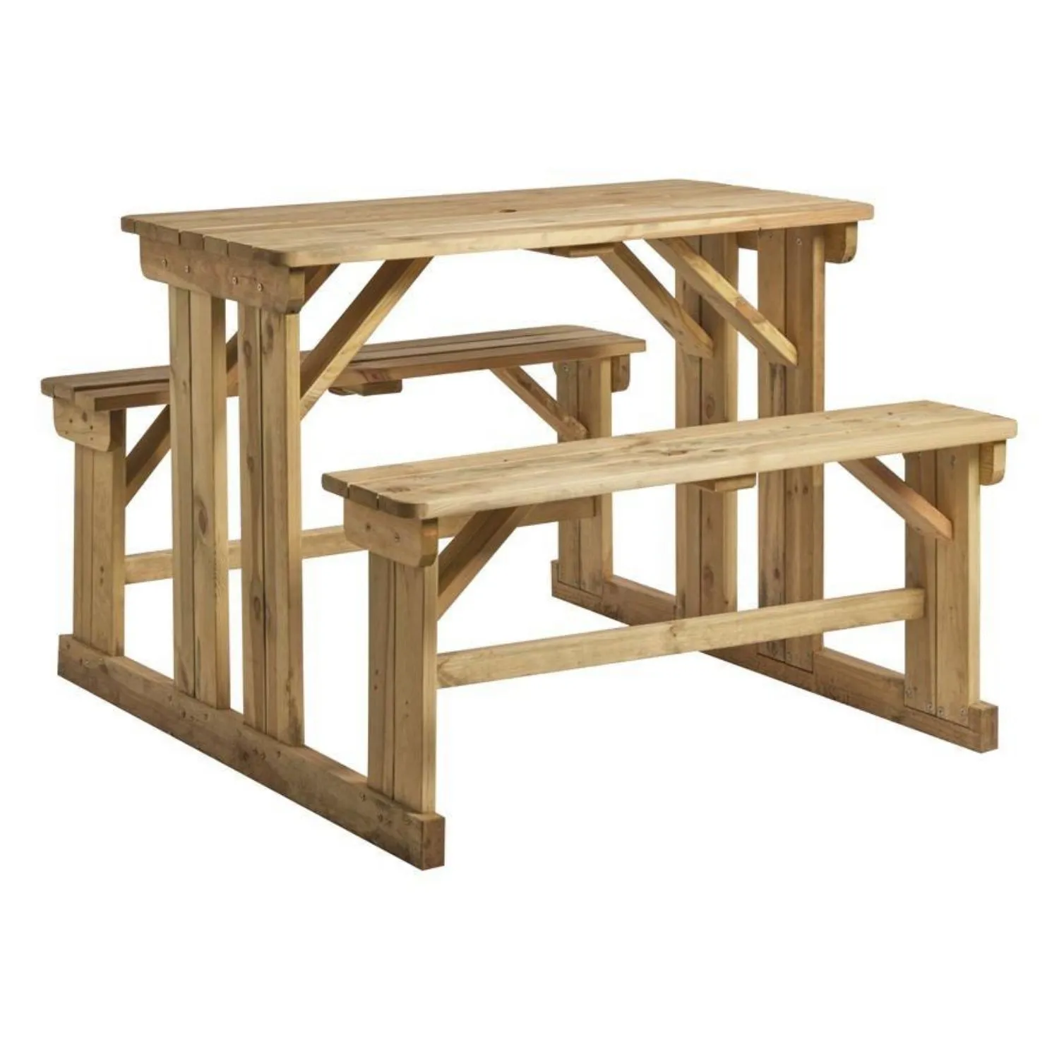 Solid Wood Picnic Bench Set 8 Seater 170cm Bar Height